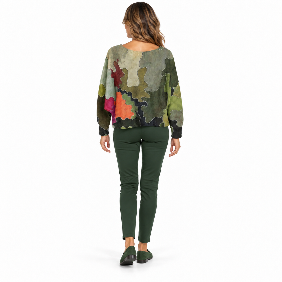 Camo Style Printed Sweater