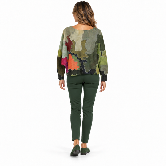 Camo Style Printed Sweater