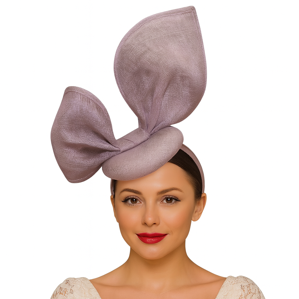 Bunny Ear Inspired Sinamay Headband: Lavender