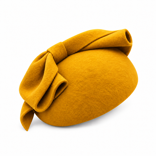 Gold Sculptural Pillbox Hat