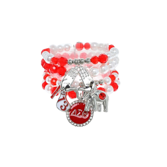 Delta Sigma Theta Sorority 4-Piece Charm Bracelet - Octagon