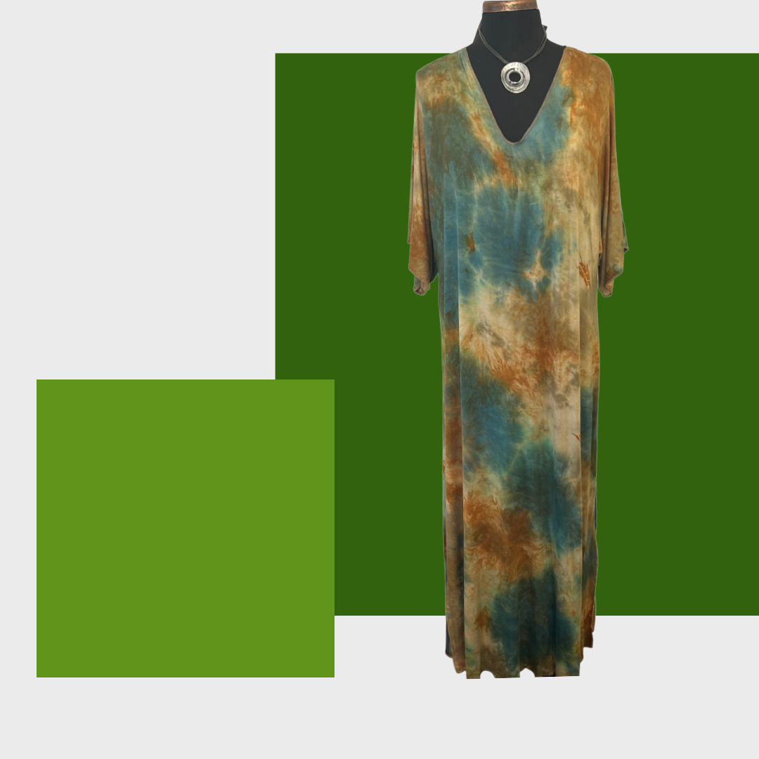 Adele V-Neck Caftan Dress - Saguaro