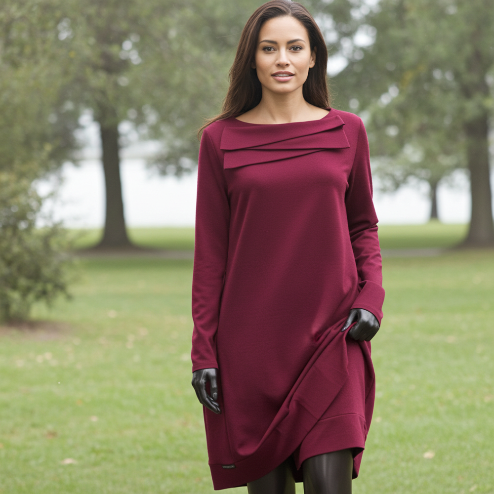 Double Panel Ballon Hem Loose Dress