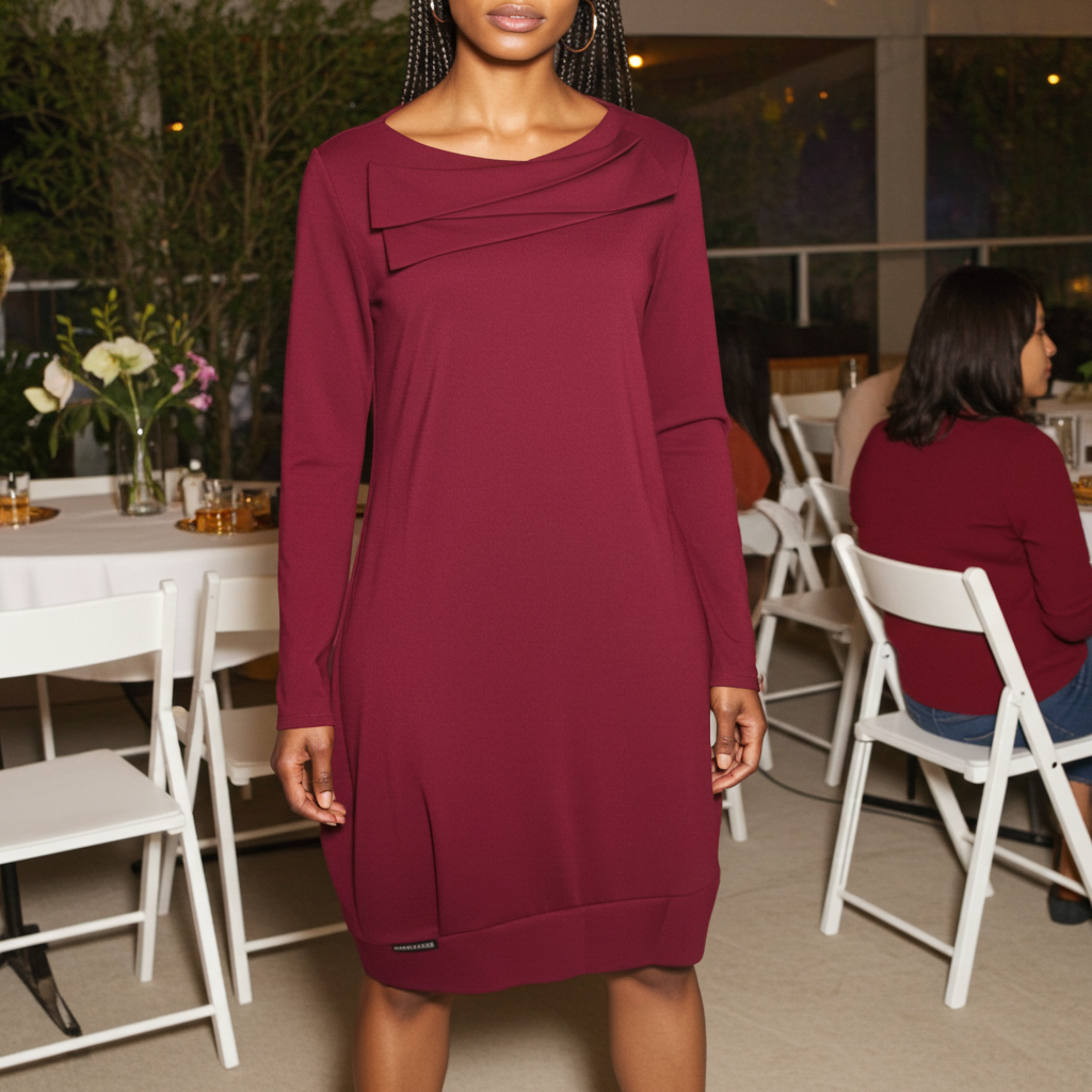 Double Panel Ballon Hem Loose Dress