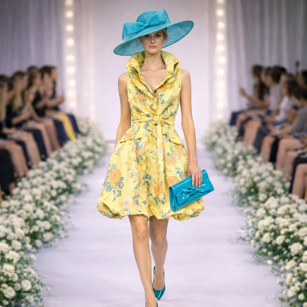 Dark Teal Sinamay Wide Brim Hat