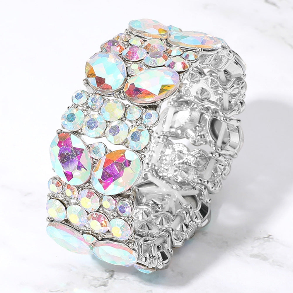 Pulsera elástica de noche con cristales marquesina -PG