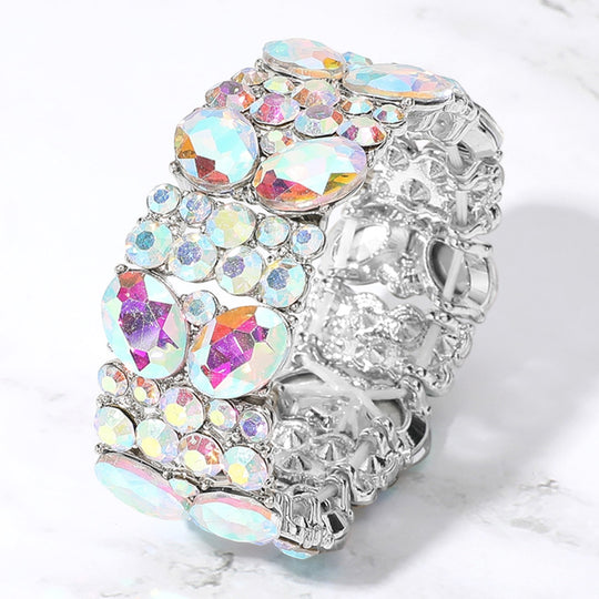 Pulsera elástica de noche con cristales marquesina -PG