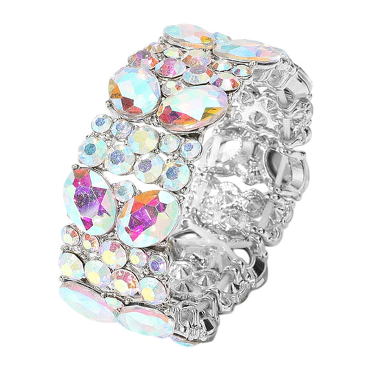 Pulsera elástica de noche con cristales marquesina -PG