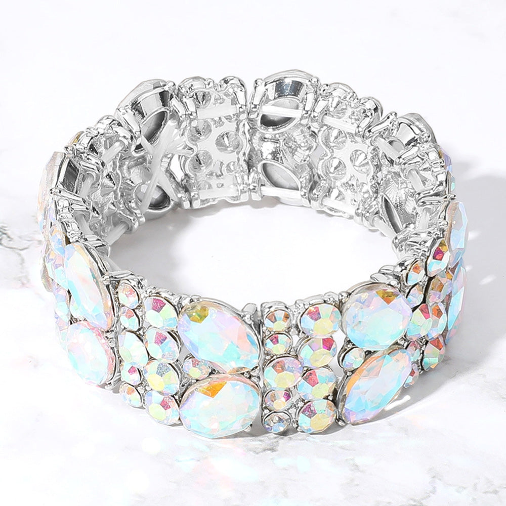 Pulsera elástica de noche con cristales marquesina -PG