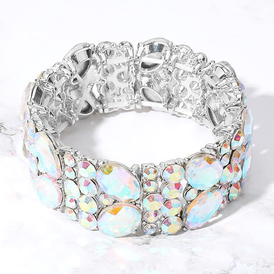 Pulsera elástica de noche con cristales marquesina -PG