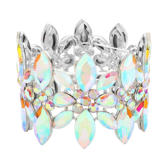 Jewelry bracelet with colorful gemstones on a white background