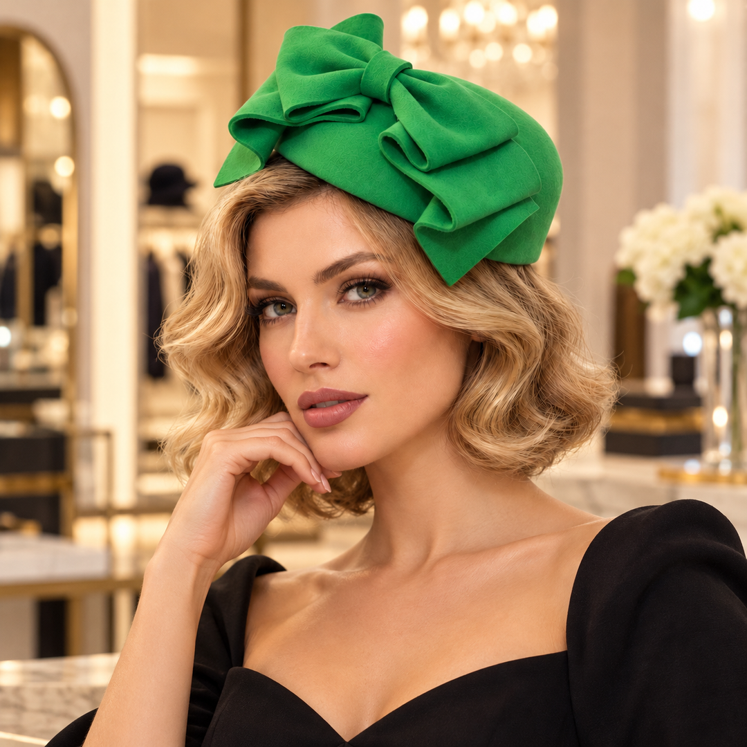 Savannah Bow Sinamay Fascinator – Smaragdgrün
