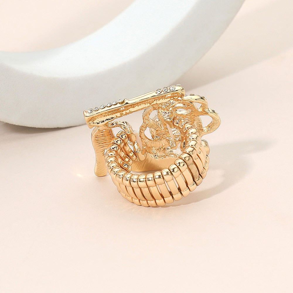 Blue & Gold Women’s Cocktail Ring