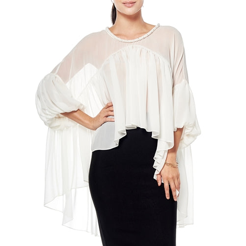 Jewel Neck Blouse - White