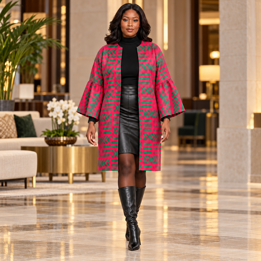 Two-Look Reversible African Print Kimono Jacket