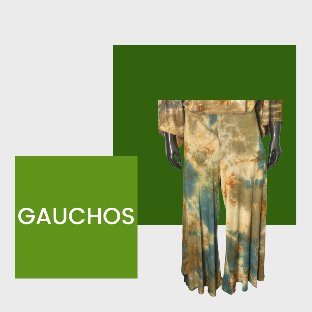 Tillie Tie Dye Loose Gaucho Pants - Saguaro