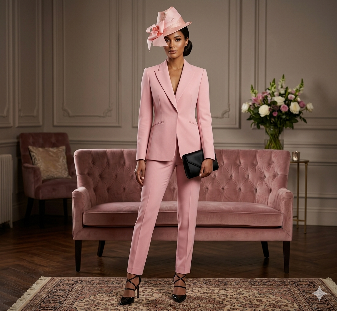 Blush Pink Fedora Hat with Statement Bow