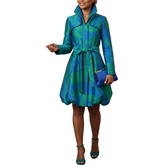 Jacquard Versatile Dress Coat - BG