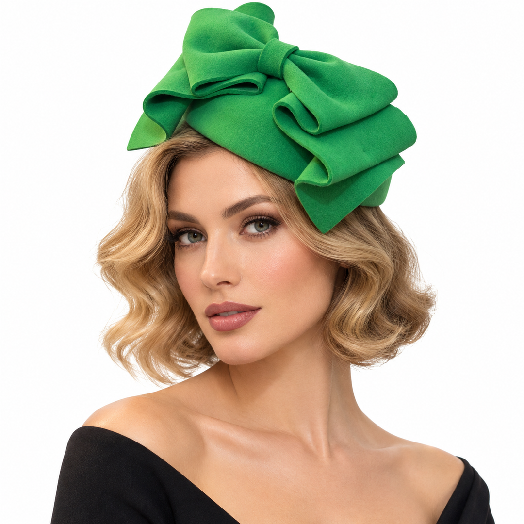 Savannah Bow Sinamay Fascinator – Smaragdgrün