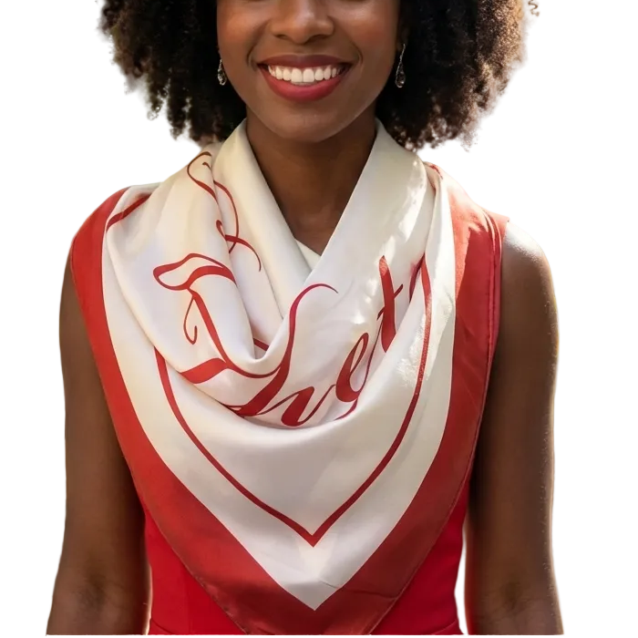 Delta Sigma Theta Signature Premier Classic Scarf 35x35 100% polyester silk