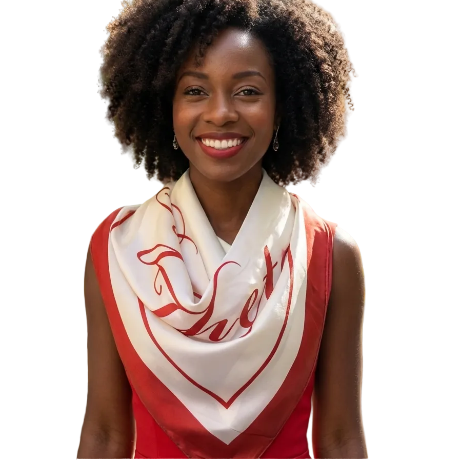 Delta Sigma Theta Signature Premier Classic Scarf 35x35 100% polyester silk