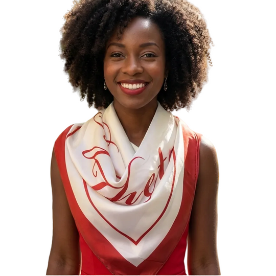 Delta Sigma Theta Signature Premier Classic Scarf 35x35 100% polyester silk