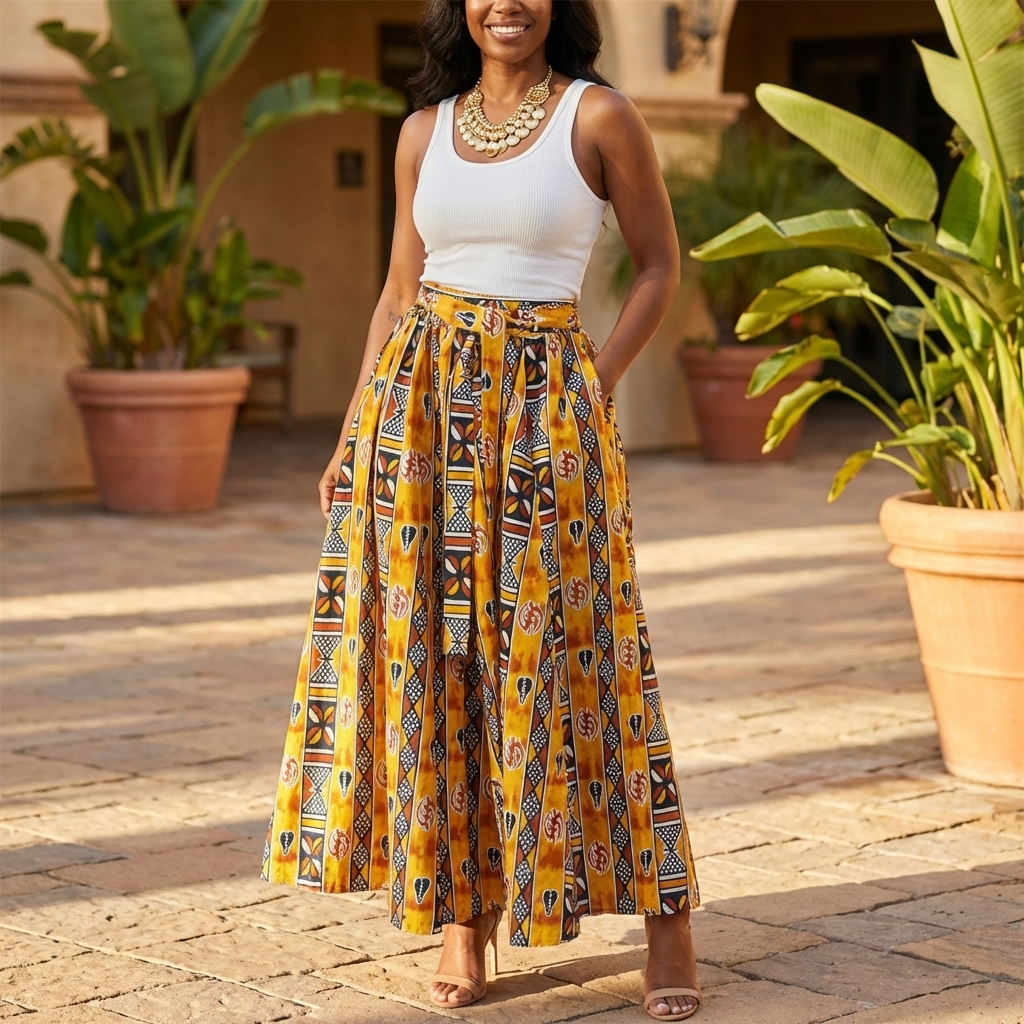 Falda larga maxi - Camuflaje verde