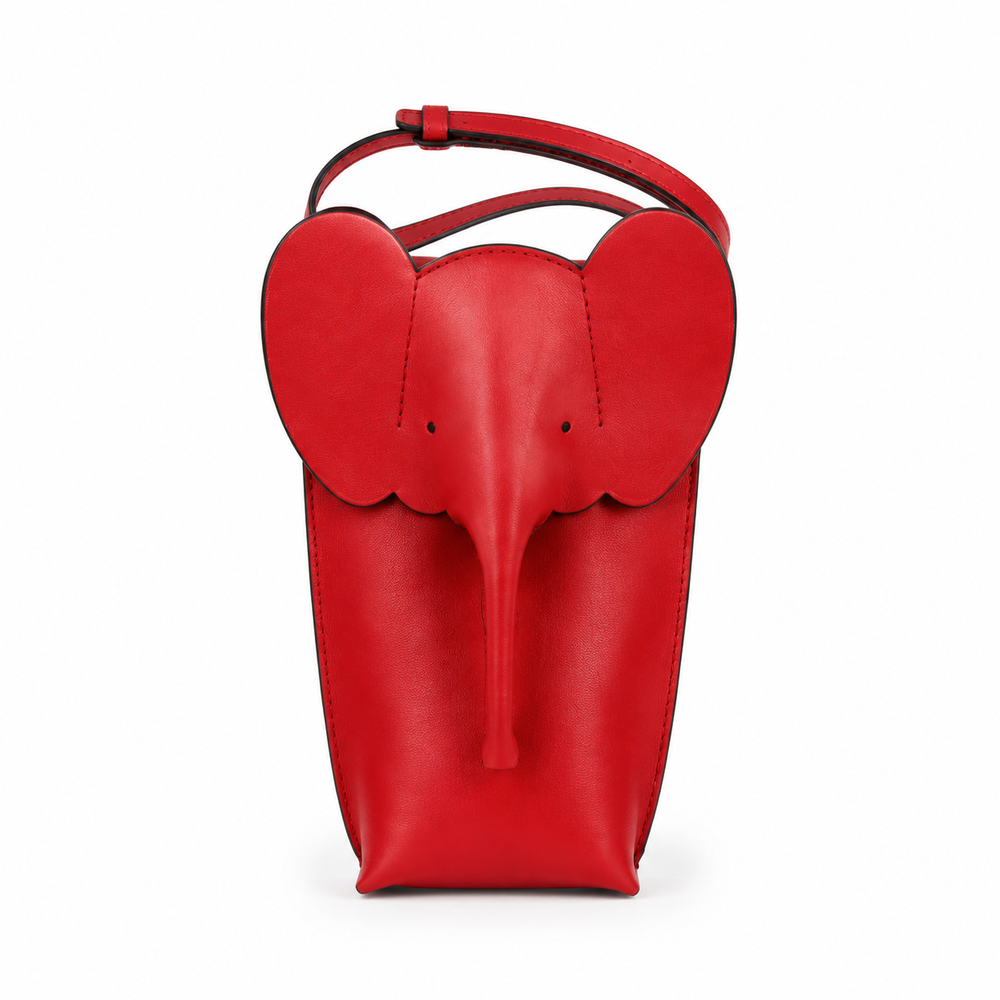 House of Juls Red Elephant Leather Crossbody Bag