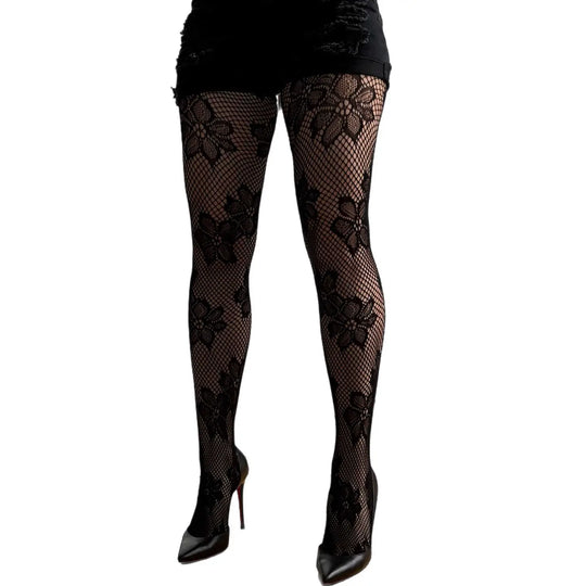 Floral Lace Sheer Tights – Patterned Luxury Hosiery