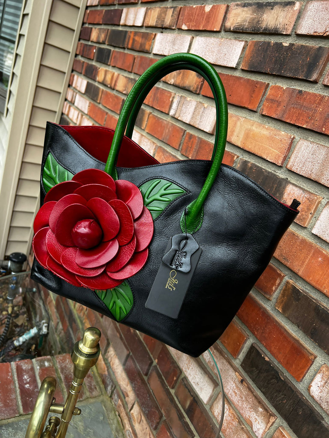 The Luxe Brand Handbag - Black Rose