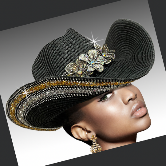 Acapulco Jeweled Hat - Schwarz