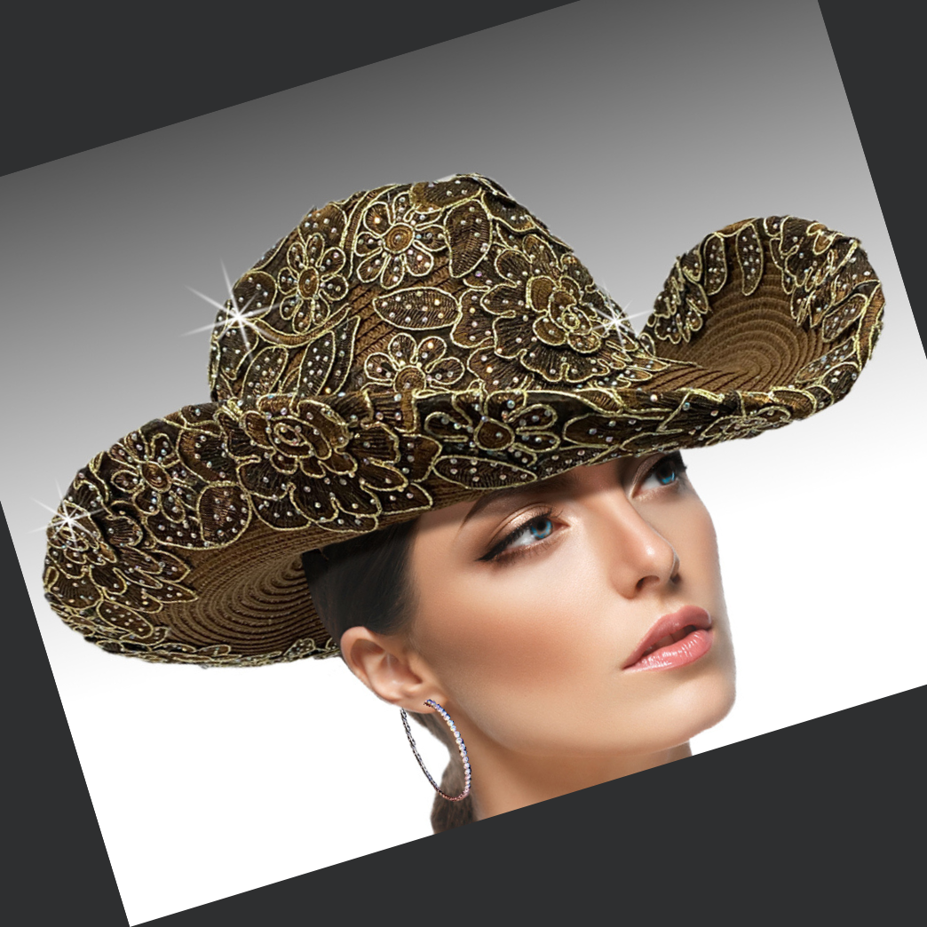 Madrid Jeweled Cowboy Hat - Brown