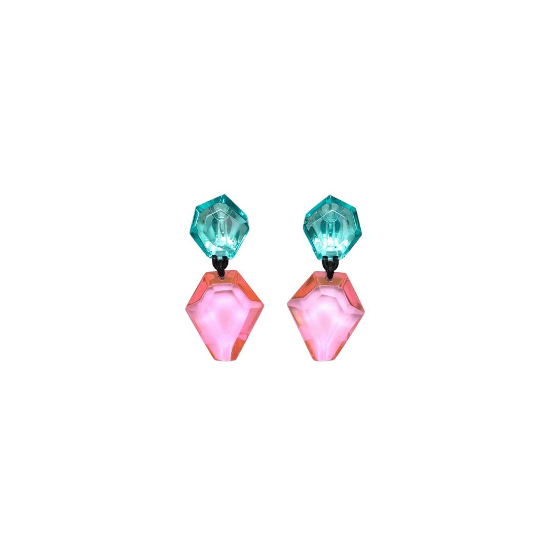 Lirato Monies Blue Pink Acrylic Earrings