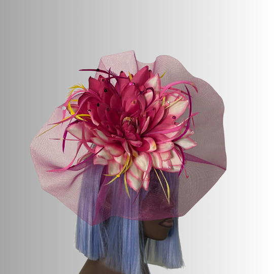 Lotus Illusion Fascinator - Fuchsia Pink