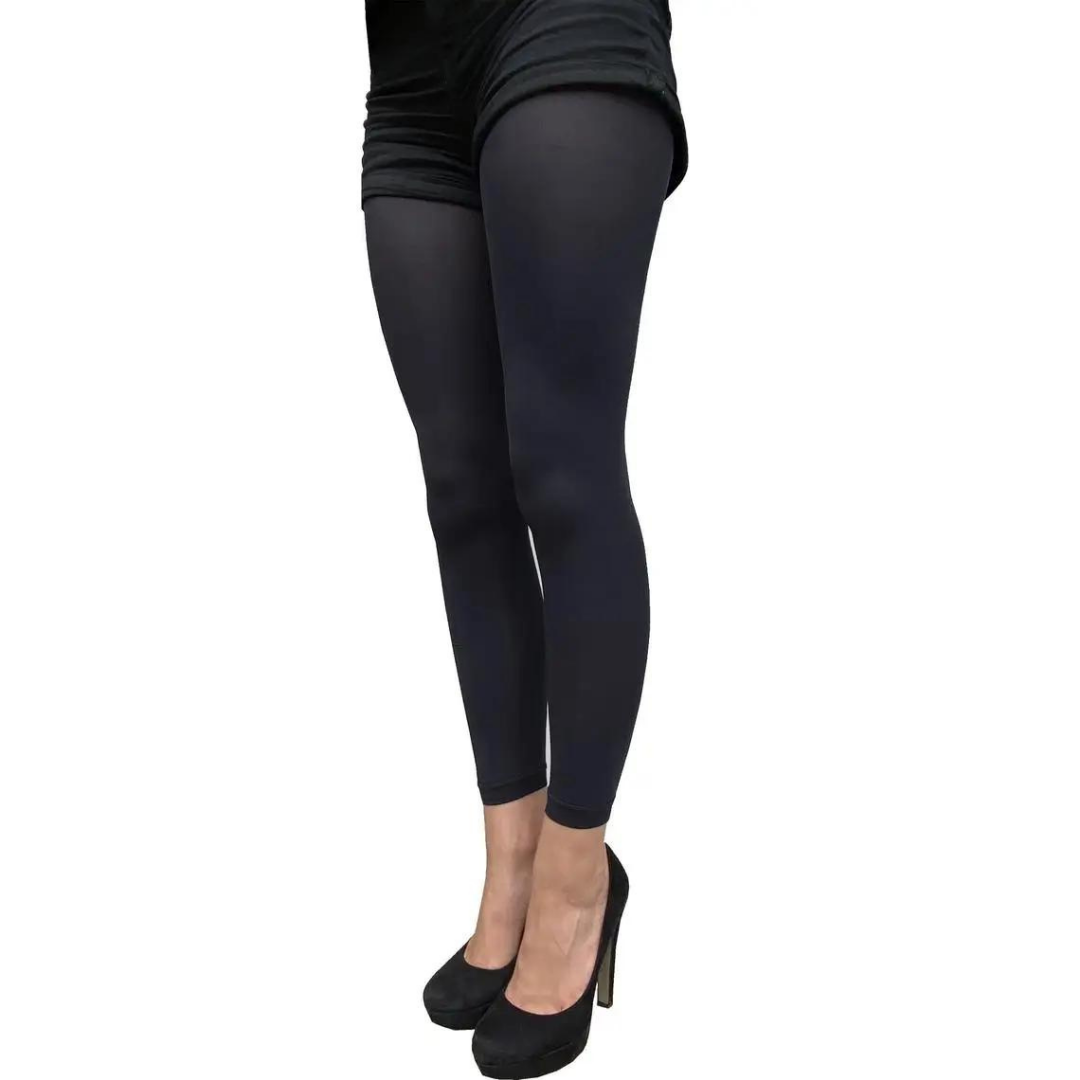 Black Opaque Footless Tights