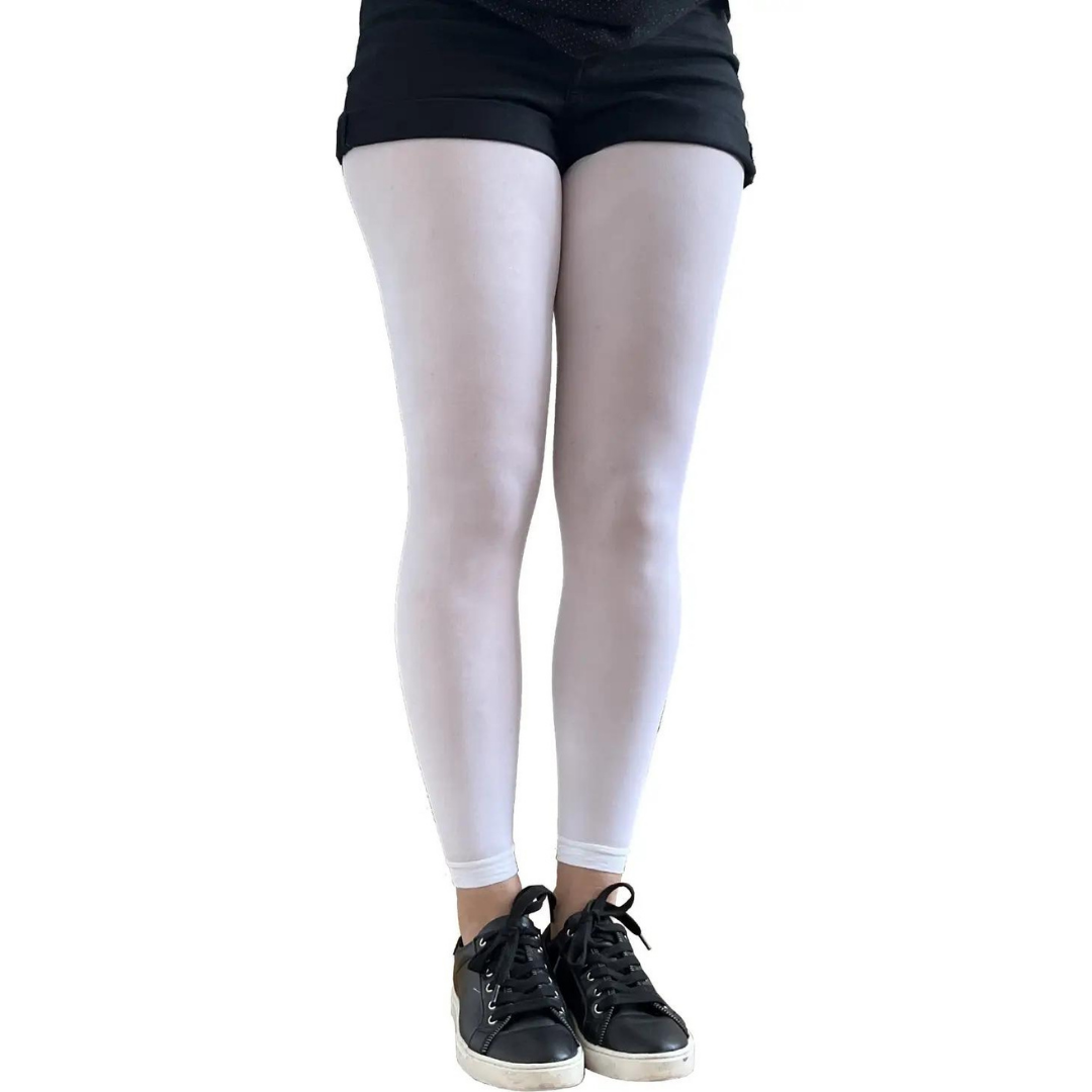White Opaque Footless Tights