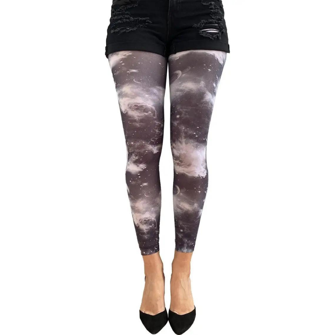 White Galaxy Footless Tights