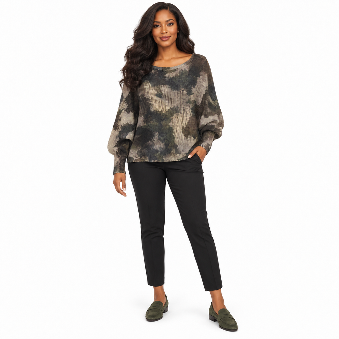 Choco Grey Abstract Italian Knit Sweater