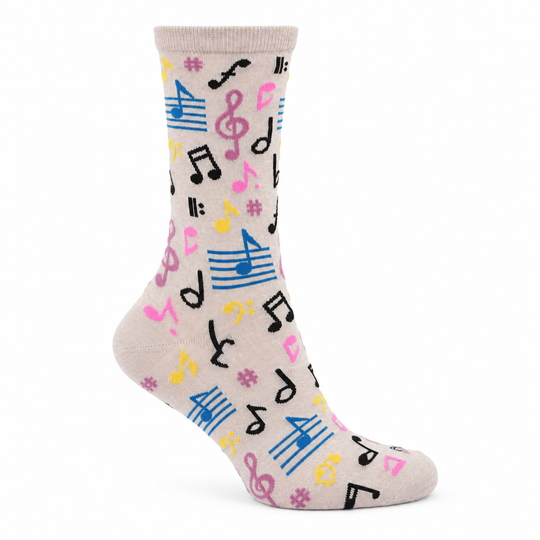 Musical Notes Bamboo Crew Socks