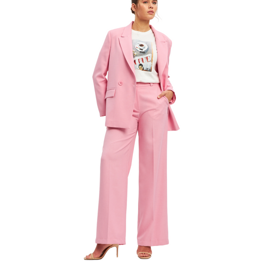 Double Breasted 2 pc Pant Suit - Pink