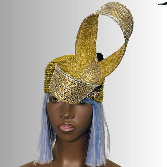 Lumiere Crystal Laden Bubble Hat - Gold