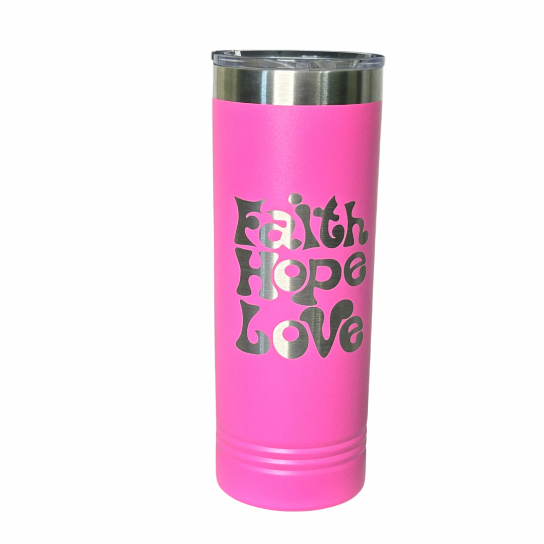 Tumbler - Faith Hope Love - Pink