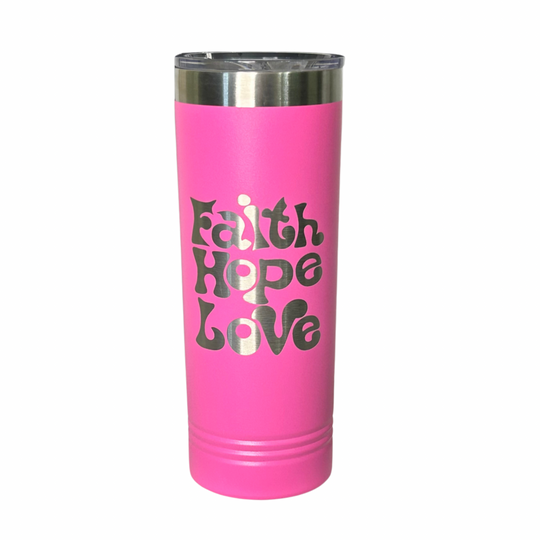 Tumbler - Faith Hope Love - Pink