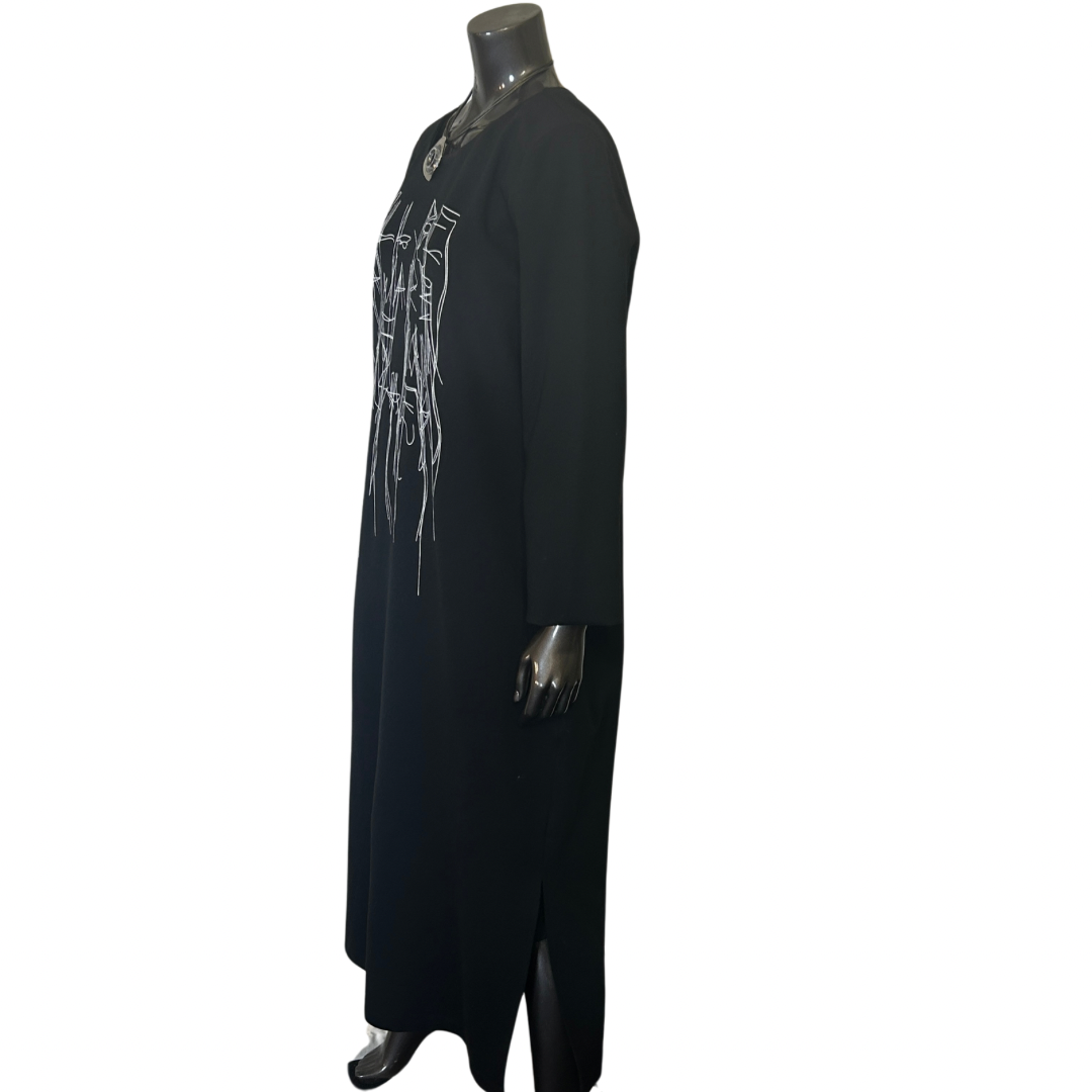 Black Off-White Detailed Dress  II