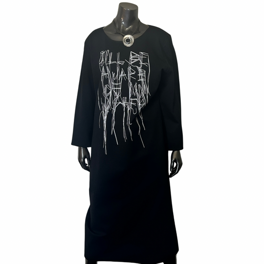 Black Off-White Detailed Dress  II