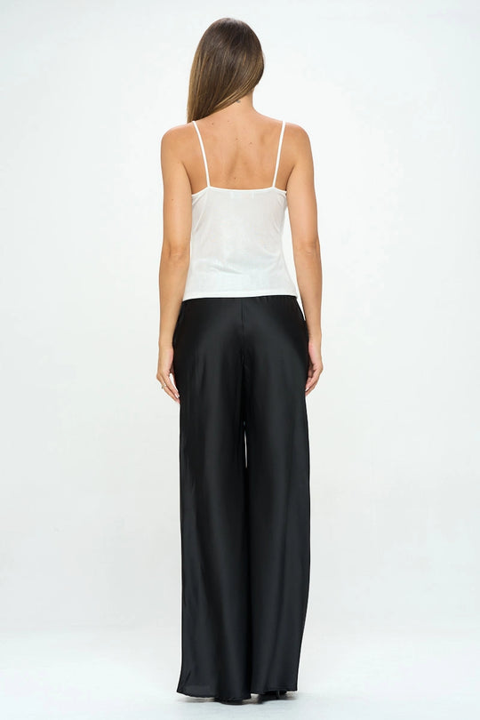 Lurex Metallic Knit Cowl Neck Tank Top - Ivory