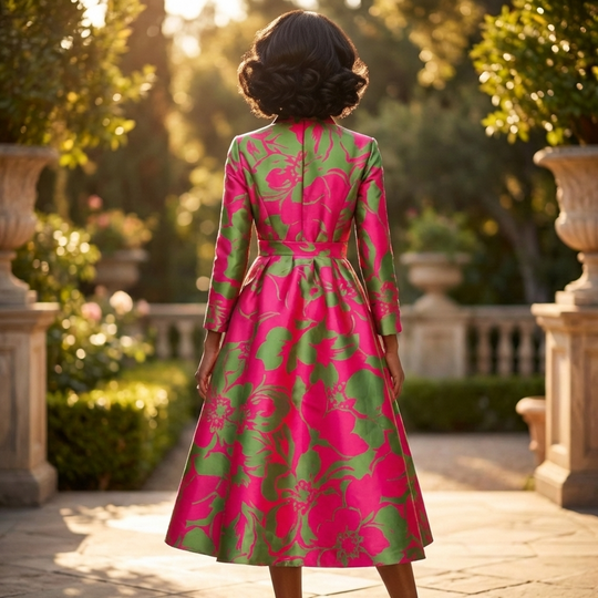 Abrigo de brocado teñido en hilo