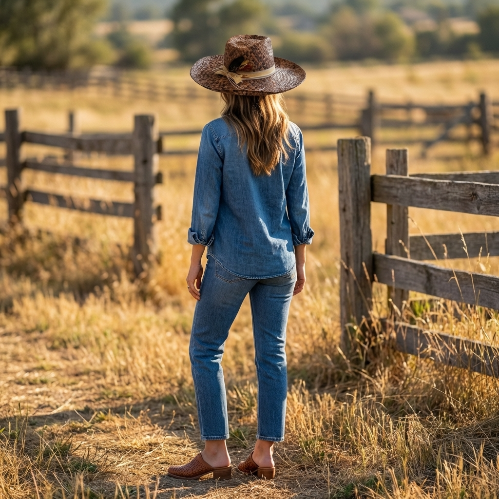Woven Brown Fedora Hat with Feather Detail