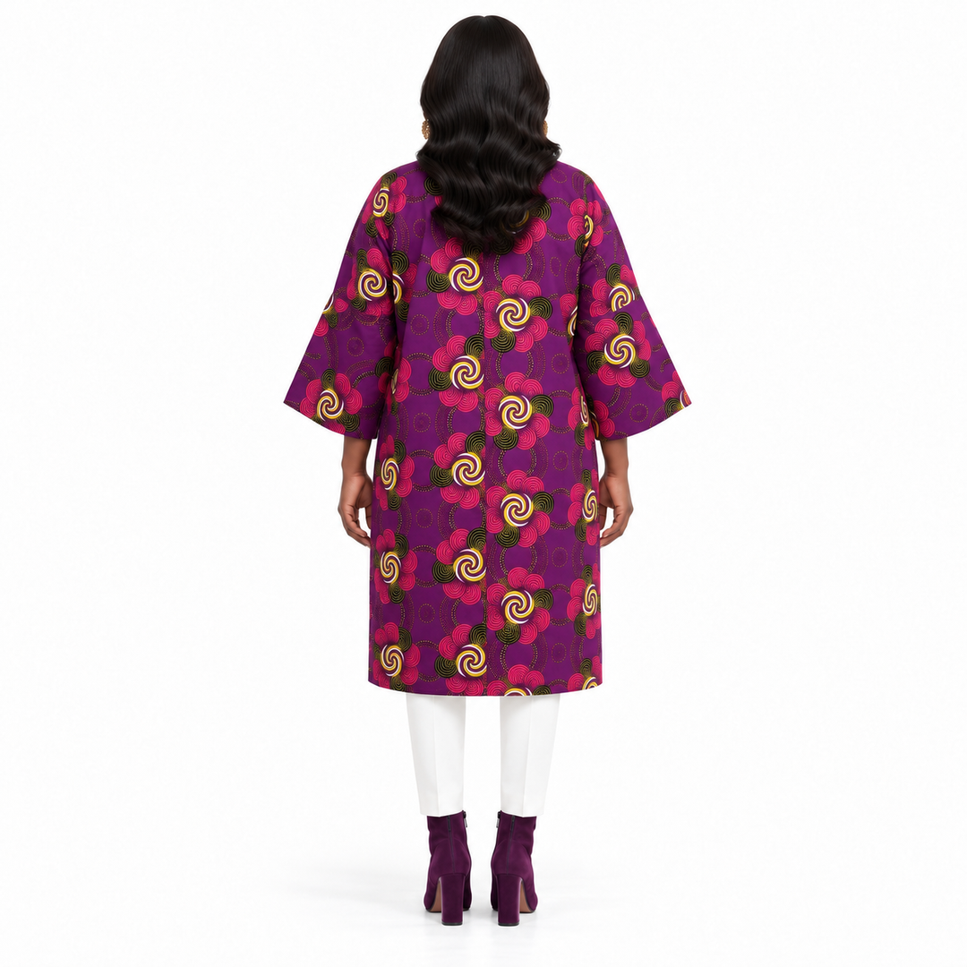 Two-Look Reversible African Print Kimono Jacket