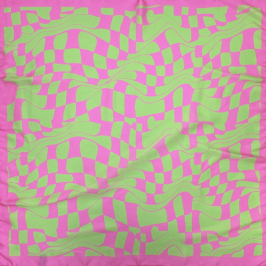 Pañuelo bandana rosa y verde